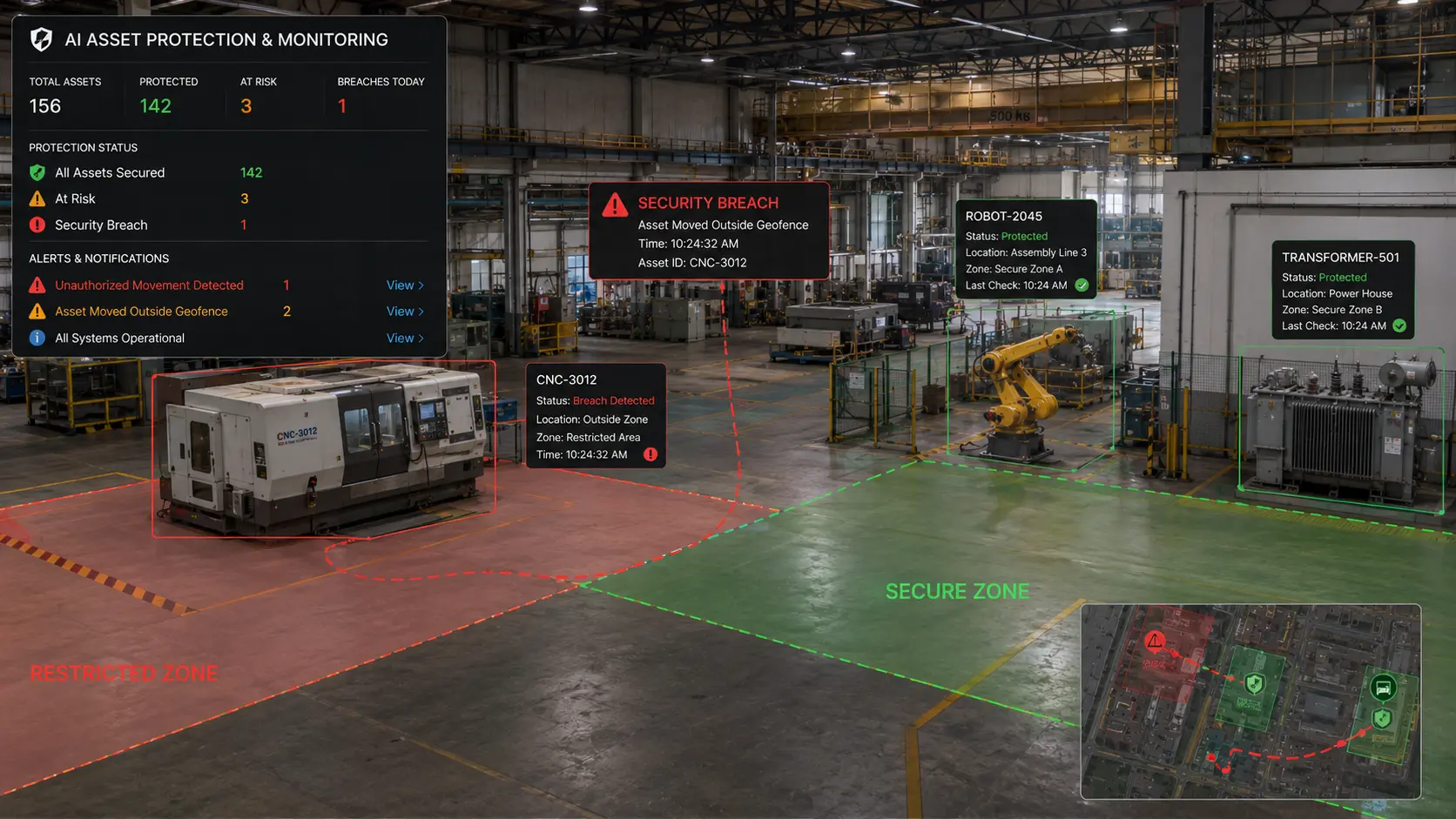 High-Value Asset Protection - Asset and inventory tracking dashboard preview