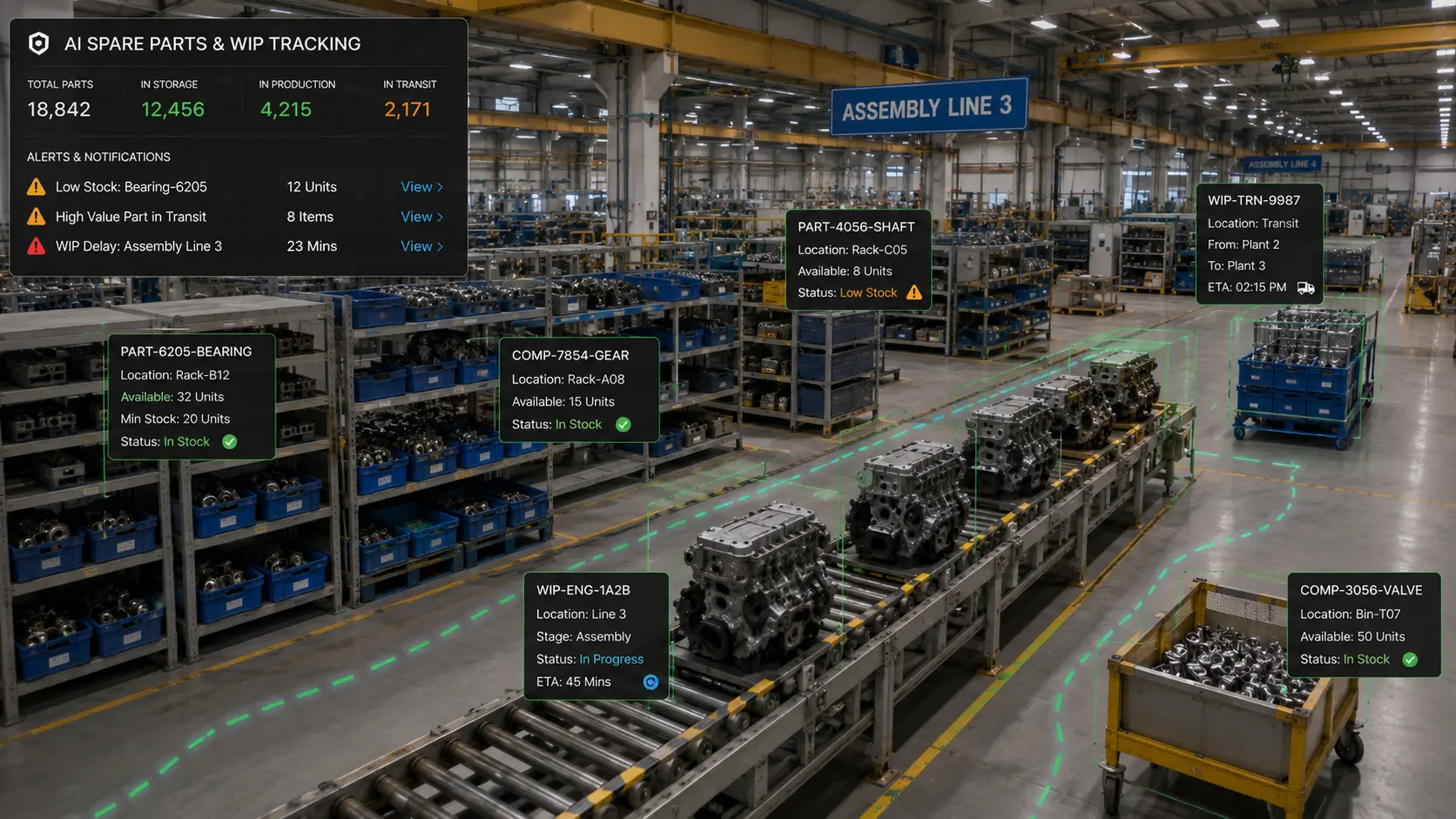 Parts & Components Tracking - Asset and inventory tracking dashboard preview