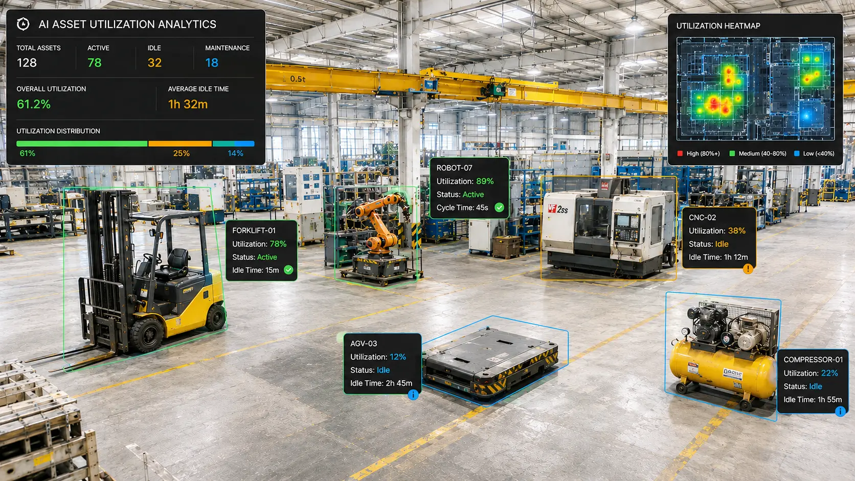 Asset Utilization Analytics - Asset and inventory tracking dashboard preview