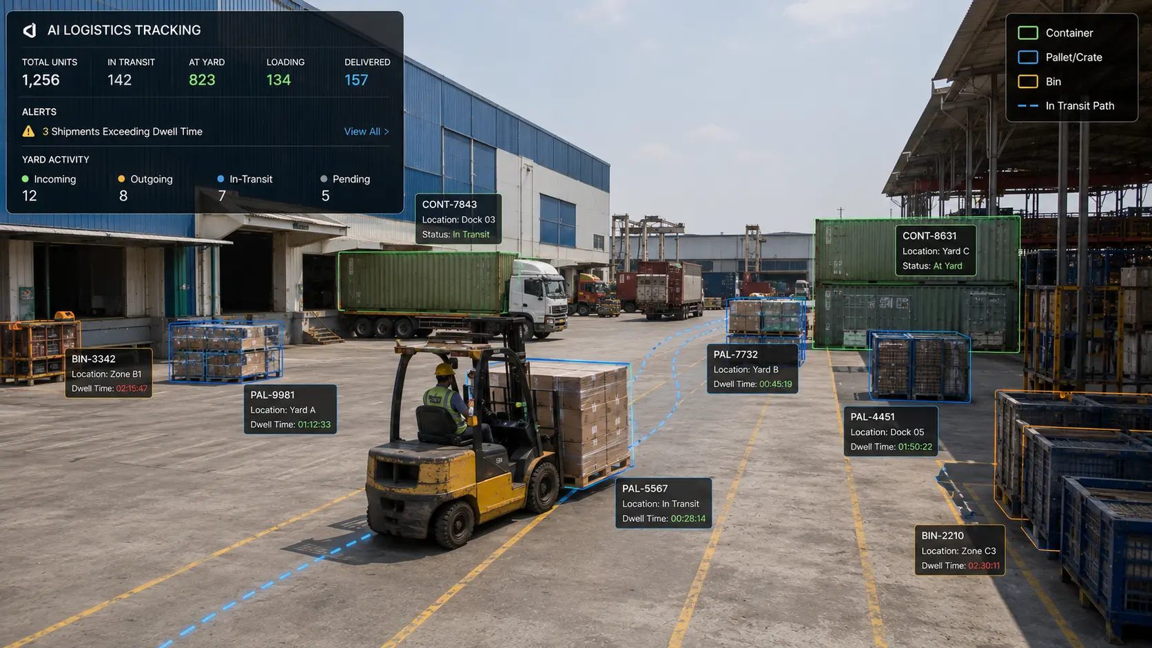 Container & Pallet Tracking - Asset and inventory tracking dashboard preview
