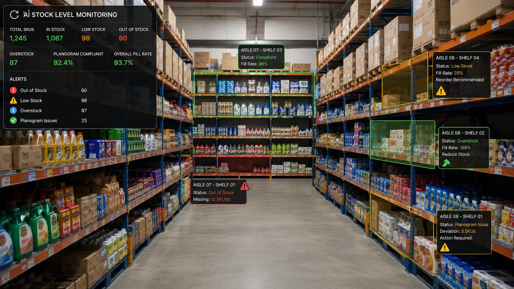 Stock Level Monitoring - Asset and inventory tracking dashboard preview