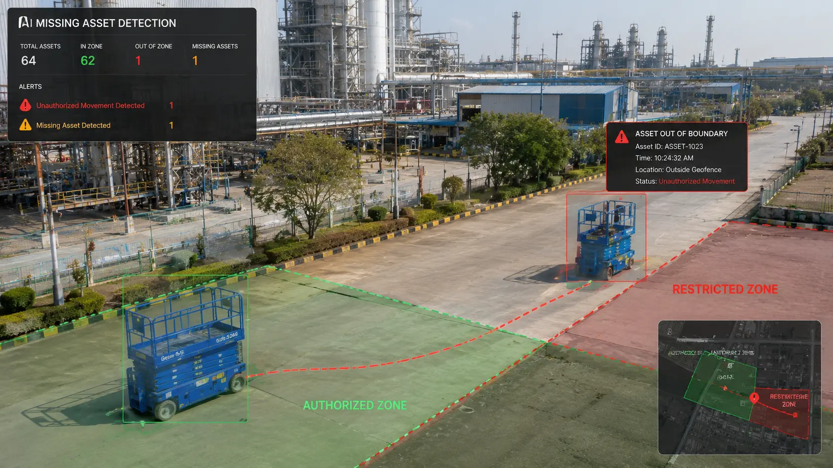 Missing Asset Detection - Asset and inventory tracking dashboard preview