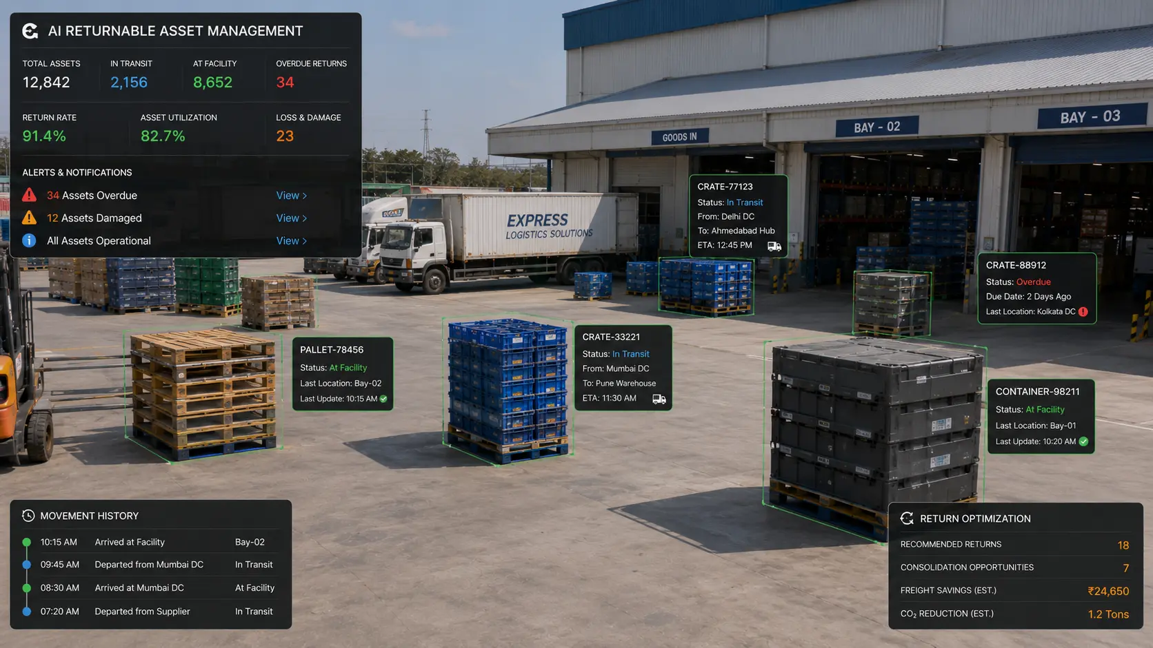 Returnable Asset Management - Asset and inventory tracking dashboard preview