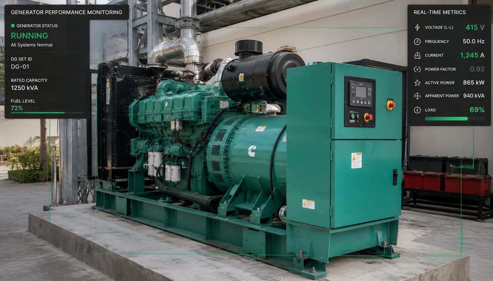 Real-Time Performance Monitoring - Genset health monitoring dashboard preview