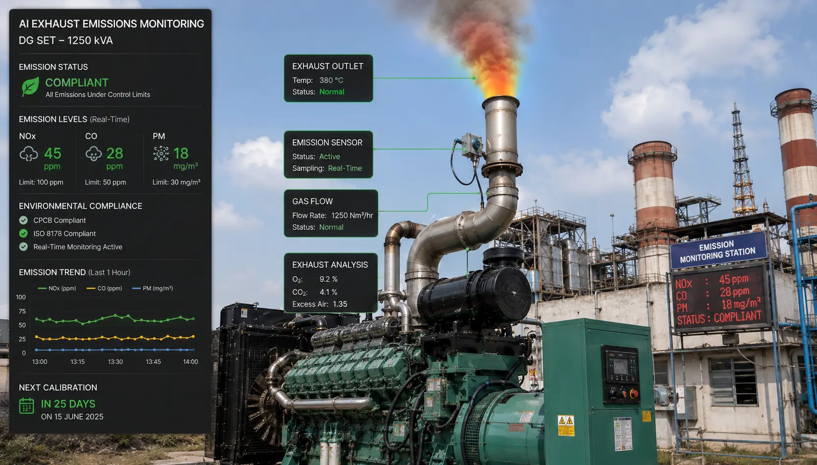 Exhaust Emissions Monitoring - Genset health monitoring dashboard preview