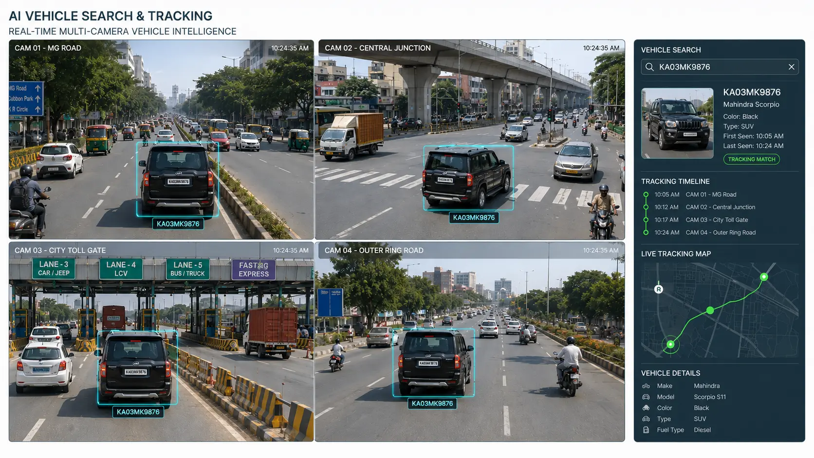 Advanced Vehicle Search - Law enforcement investigation dashboard preview