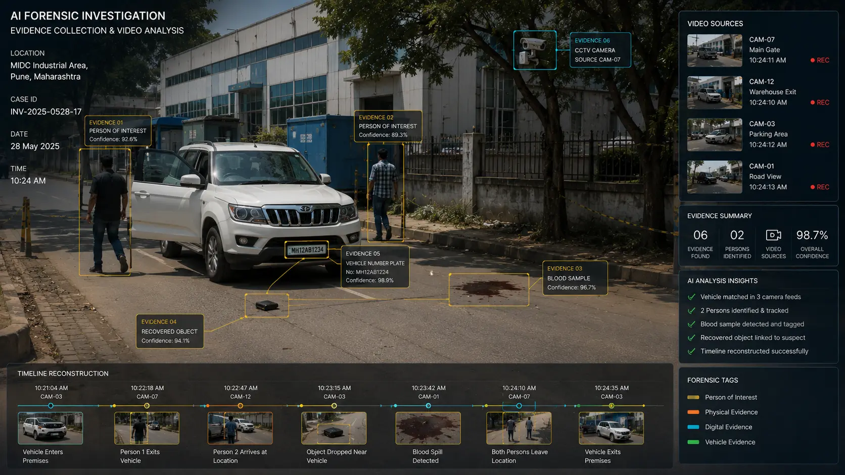 Investigation & Evidence Collection - Law enforcement investigation dashboard preview