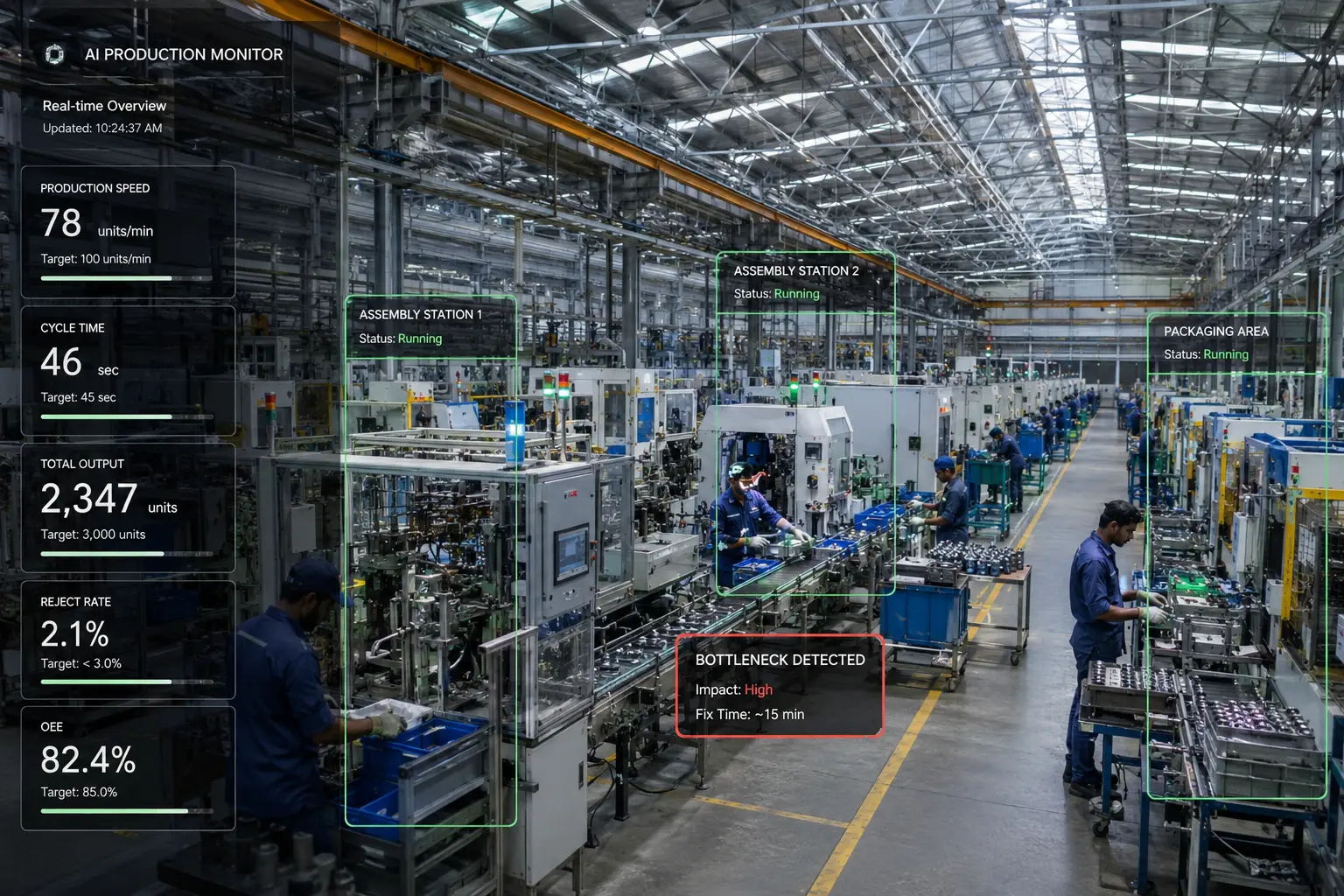 Production Line Monitoring - Operations monitoring dashboard preview