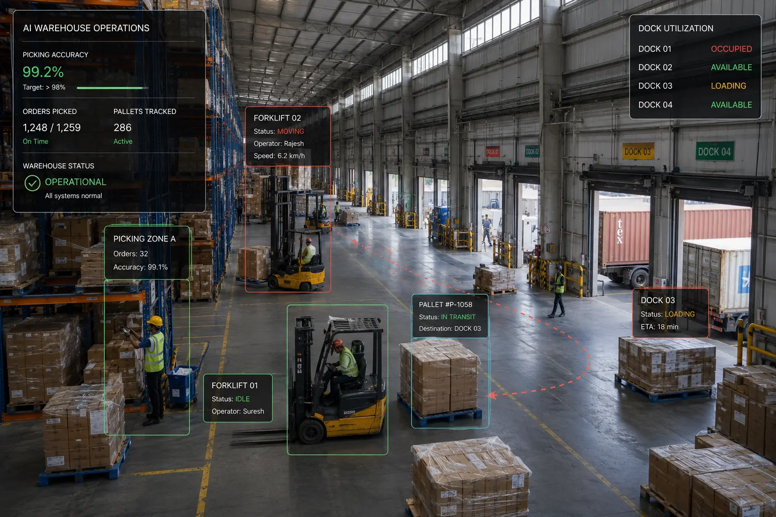 Warehouse Operations - Operations monitoring dashboard preview