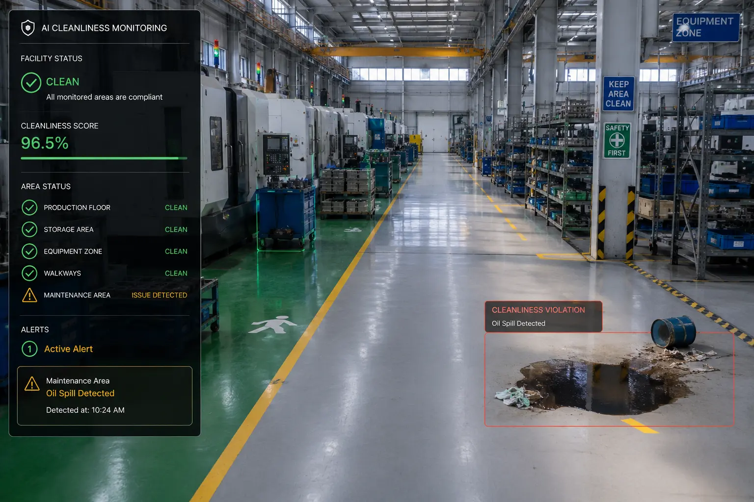 Cleanliness & Housekeeping - Operations monitoring dashboard preview