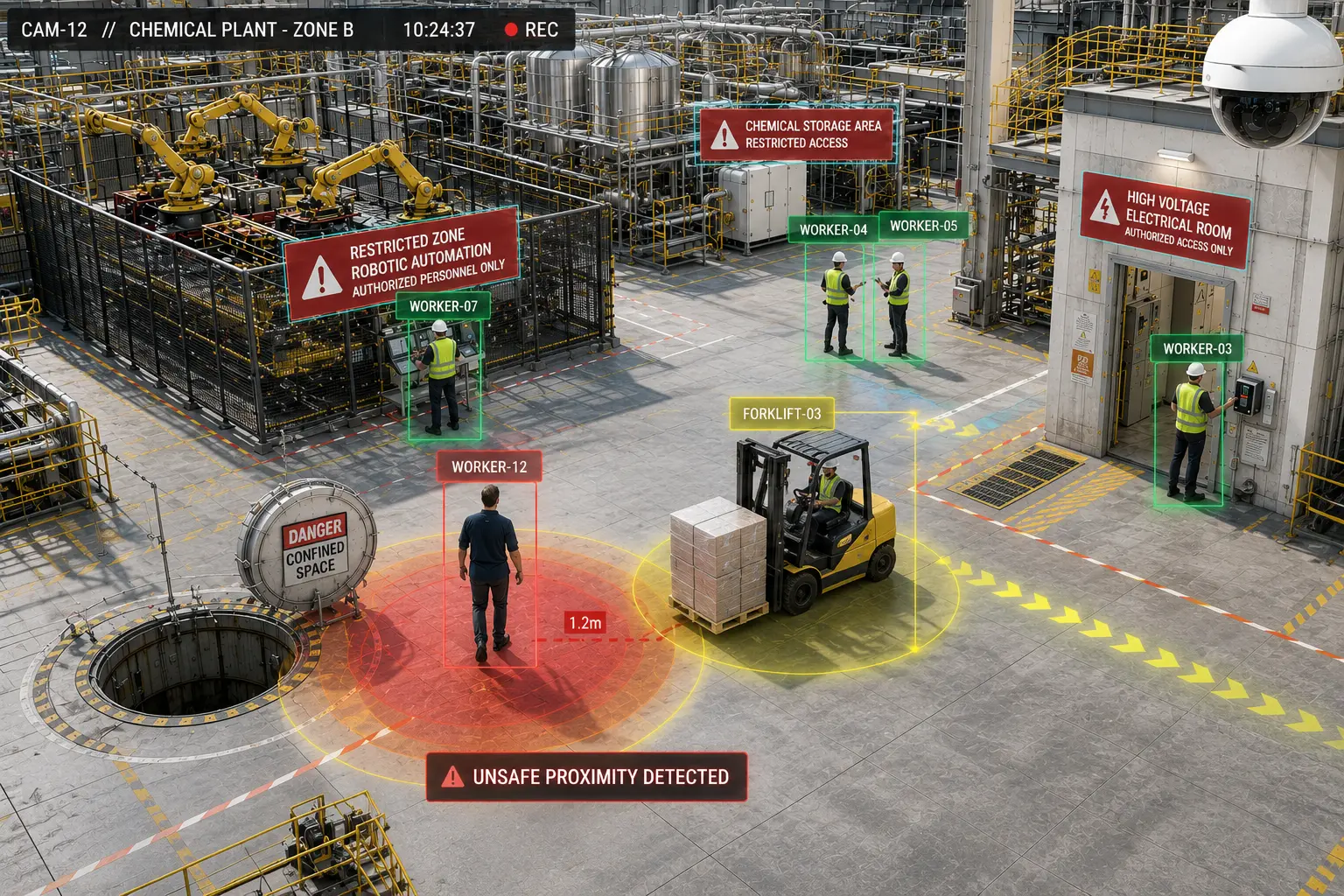 Restricted Zone Monitoring - Safety monitoring dashboard preview
