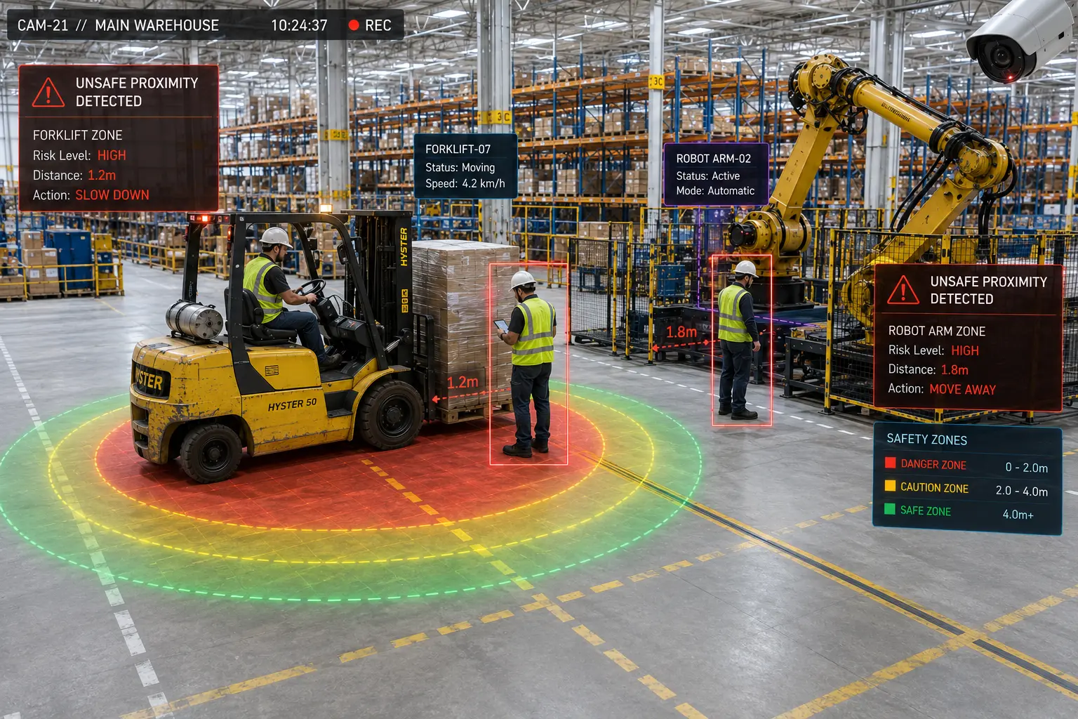 Proximity Detection - Safety monitoring dashboard preview