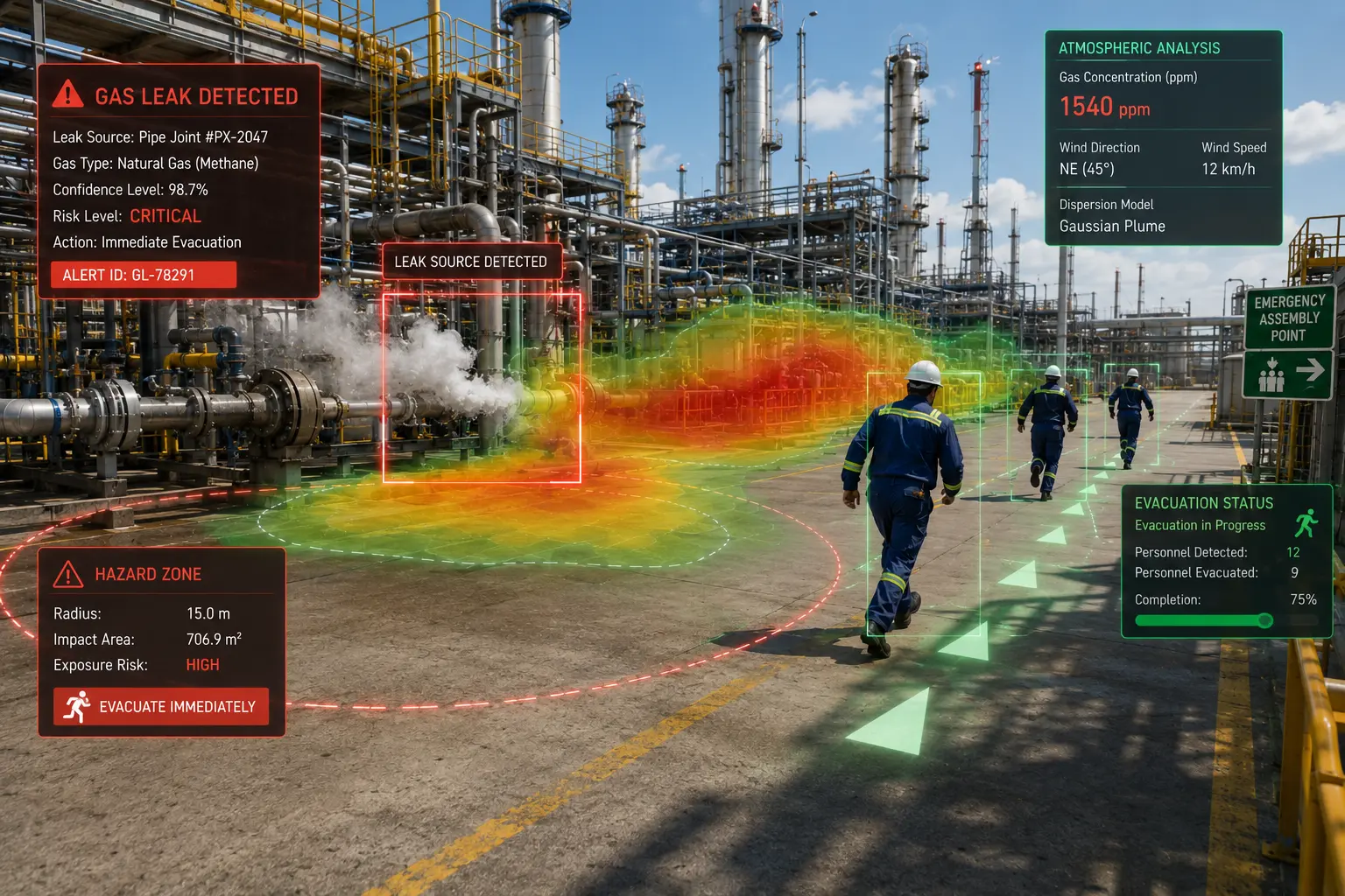 Gas Leak Detection - Safety monitoring dashboard preview