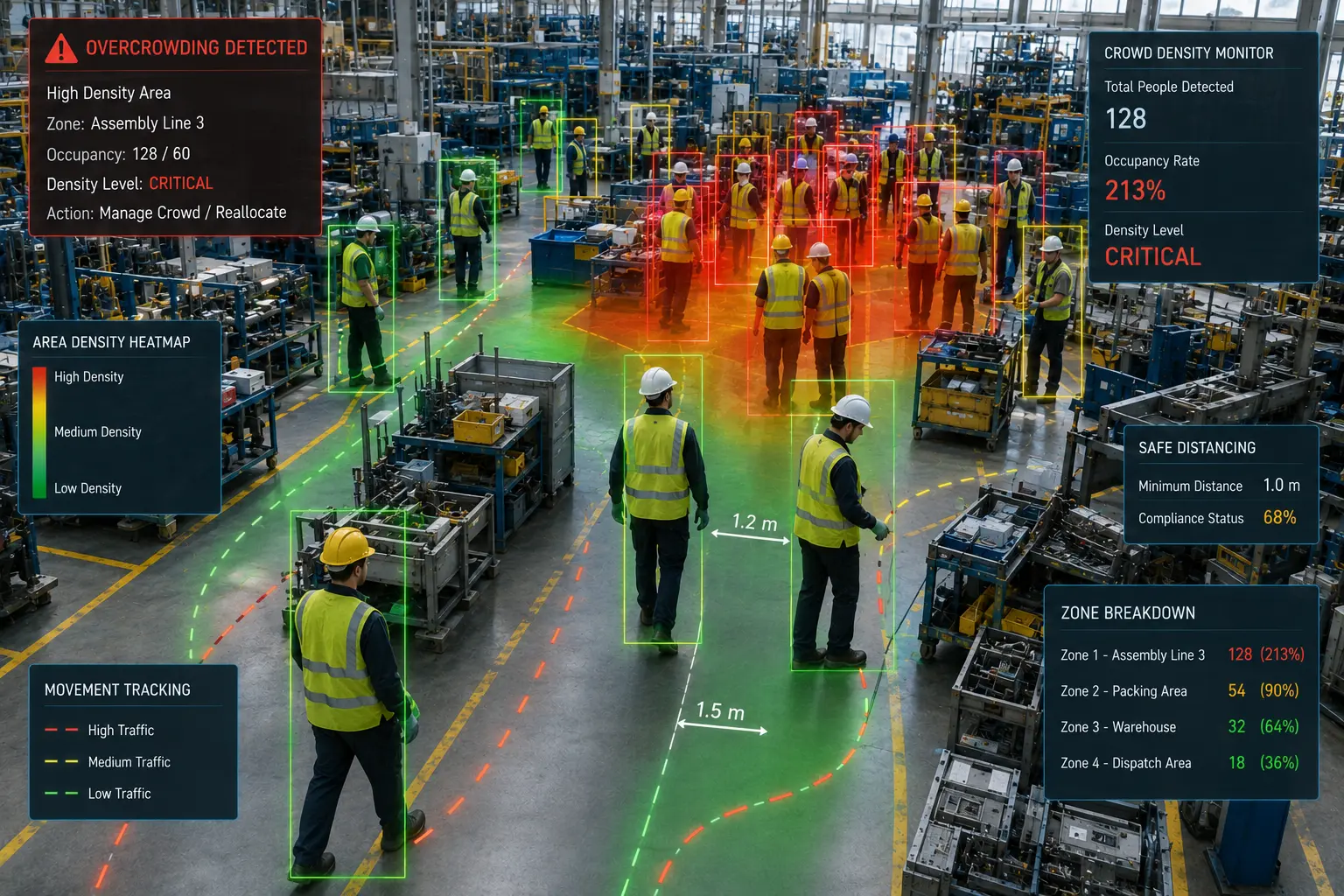 Crowd Density Monitoring - Safety monitoring dashboard preview