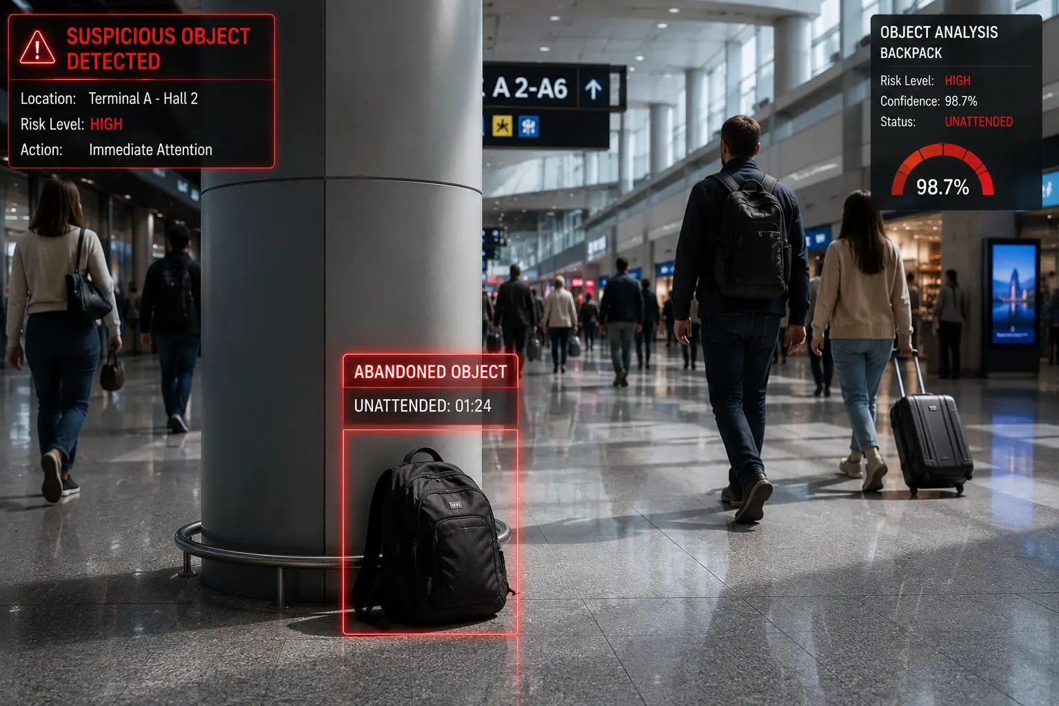 Abandoned Object Detection - Security and surveillance monitoring preview