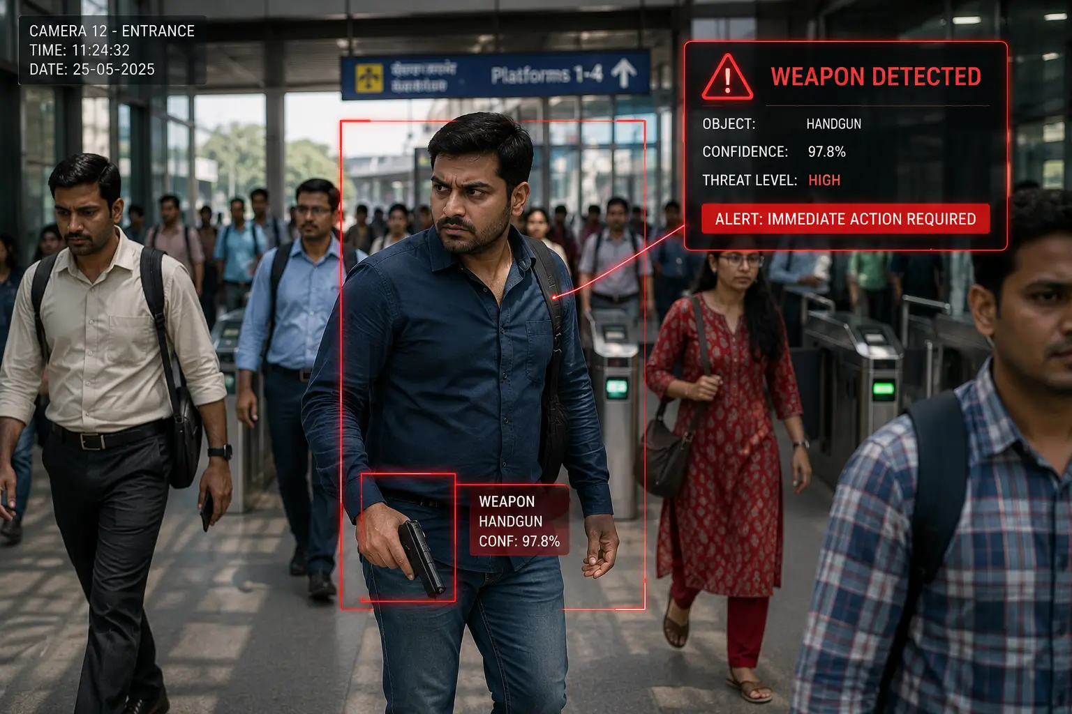 Weapon Detection - Security and surveillance monitoring preview